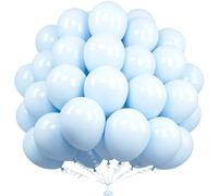 Unisun Globos Azules Pastel, 50 Piezas 12 Pulgadas Globos Azules Macarrón Para Hombres Niños Fiesta Cumpleaños Novia Baby Shower Boda Revelación Género Decoraciones Aniversario