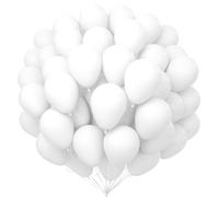 Unisun Globos Blanco 100 Piezas, 12 Pulgadas Látex Blanco Mate Globos Paquete para Blancos Temáticos Kit Arco Globos Cumpleaños Bodas Baby Shower Carnaval Eventos Fiestas Decoraciones