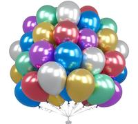 Unisun Globos Metálicos Arcoíris, 50 Piezas 12 Pulgadas Globos Cromados Multicolores, Globos Arcoíris Para Mujeres Hombres Niños Fiestas Cumpleaños Bodas Compromisos Graduaciones Aniversarios Festival
