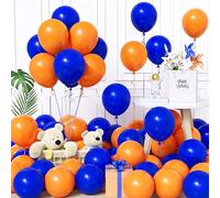 Unisun Globos Naranja y Azul, 119Piezas Kit Guirnalda Globo Azul Oscuro Naranja Niña Niño Hombres Mujer Baby Shower Cumpleaños Boda Comprometimo Aniversario Graduación Valentín Mascarada Decoración