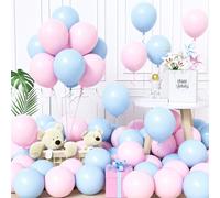 Unisun Globos Rosa y Azul, 60Piezas 12Pulgada Globo Rosa Azule Pastel Macarrón Niña Niño Revelacion Genero Baby Shower Bautismo Cumpleaños Comprometimo Aniversario Graduación Mascarada Valentín Deco