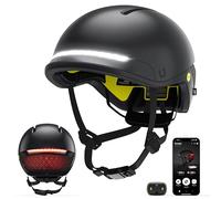 UNIT 1 FARO - Casco inteligente para bicicleta, MIPS, luces LED delanteras y traseras, alerta de choque, intermitentes y luces de freno, control remoto de navegación incluido, certificado para