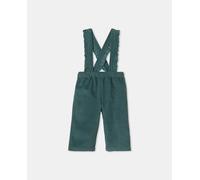 Unit Pantalón pana gorda con tirantes de bebé niña. Verde oscuro 18 Meses
