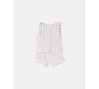 Unit Pijama bebe 2 piezas rayas bicolor de bebé niña. Blanco 3 Meses