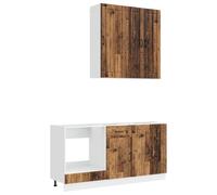 Unita cocina Lucca 5 piezas madera co madera ingeniería | Mueble de pared 40 x 31 x 100 cm y 60 x 31 x 100 cm, base 60 cm, panel lavavajillas, montaje requerido