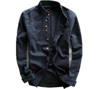 UNITDUCT Soulona - Camisa Katana Soulona para hombre, estilo japonés Soulona, camisa Soulona, Azul, X-Large