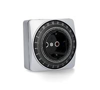 Unitec 44018 - Enchufe con temporizador para interiores (diario, analógico), color plateado