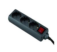 Unitec 472211 TSD 3 enchufes con Interruptor, 1,4 m, KiSi Titanio