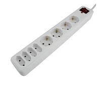 uniTEC 47498 - Regleta con interruptor (4+4-f, 1,5 m, H05VV-F3G 1,5 mm²), color blanco