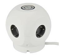 Unitec 47602 Dados Mini (4 enchufes, 1,5 m), Color Mate, Negro-Blanco