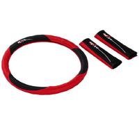 Unitec 75400 - Funda para Volante y Almohadillas para cinturón de Seguridad, Color Rojo