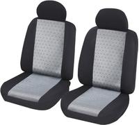 Unitec 84940 Duo - Fundas Coche Asientos Delanteros, Funda para Asiento (2 Unidades, Calidad Jaquard), Color Gris y Negro
