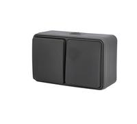 UNITEC Combinación de interruptor y enchufe AP/FR Aqua, IP54, apto para ambientes húmedos, para interiores y exteriores, color antracita, 1 unidad