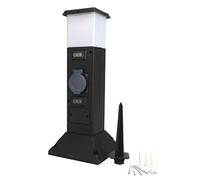 Unitec Enchufe Distribuidor como plástico Columna 2 aumentos, con lámpara, IP44