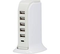 UNITEC Estación de Carga USB 6 Puertos A/C estación de Carga Universal USB IP20 Blanco
