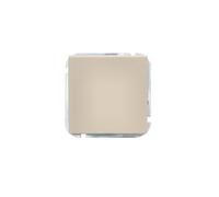 UNITEC Interruptor de cruz Miami, IP20, 10 A, montaje empotrado, brillante, color beige sahara, 1 unidad