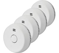 UNITEC juego de 4, detectores de humo fotoeléctricos, marca de prueba: CE, blanco