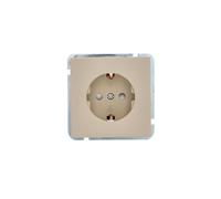 UNITEC Miami - Toma de corriente con protección contra contactos, IP20, brillante, color beige sahara, 1 unidad
