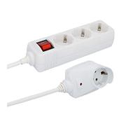 Unitec Regleta de 3 enchufes con interruptor (2 m), color blanco
