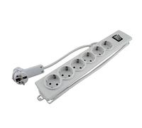 Unitec - Regleta de 6 enchufes con 6 enchufes en ángulo de 45 Grados angeordnet, 1 Pieza, Color Blanco, 47586