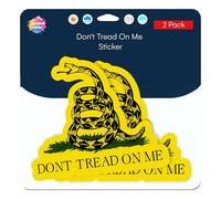 United by Color Dont Tread On Me - Paquete de 2 calcomanías de bandera estadounidense, impermeables, duraderas, de vinilo de la bandera estadounidense, perfectas para portátiles, coches, botellas de