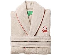 UNITED COLORS OF BENETTON. Albornoz Unisex hombre o mujer 360gsm 100% algodón, Crema