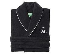 UNITED COLORS OF BENETTON. Albornoz Unisex hombre o mujer 360gsm 100% algodón, Negro