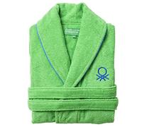 UNITED COLORS OF BENETTON. Albornoz Unisex hombre o mujer 360gsm 100% algodón, Verde Rainbow