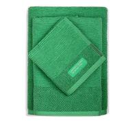 UNITED COLORS OF BENETTON. BE022 Set 3pcs Toallas de baño (30 x 50 + 50 x 90 + 70 x 140 cm) 450 gsm 100% algodón Verde Casa Benetton