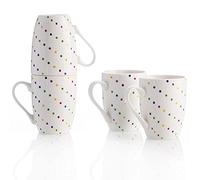 UNITED COLORS OF BENETTON. BE111 Set 4p mugs 11cm 360ml new bone china diseño puntos de colores Casa Benetton, Loza