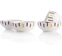UNITED COLORS OF BENETTON. BE113 Set 4pcs bols 650ml new bone china diseño rayas de colores Casa Benetton, Loza