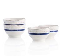 UNITED COLORS OF BENETTON. BE114 Set 4pcs bols 650ml New Bone China diseño Puntos de Colores Casa Benetton, Loza