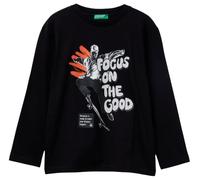 United Colors of Benetton Camiseta M/L, Negro, 120 cm
