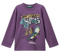 United Colors of Benetton Camiseta M/L, Violeta, 4 años