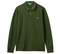 United Colors of Benetton Camiseta Polo M/L 3089j3204 Camisa de Polo, Verde Militar Oscuro 35 Años, Hombre