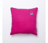 UNITED COLORS OF BENETTON. - Cómodo y Resistente Cojín de 45x45cm 144tc 100% Algodón Rosa Rainbow Be