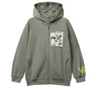 United Colors of Benetton Giacca C/CAPP M/L 33nvc505a Sudadera con Capucha, Verde, 120 cm Niños y Adolescentes