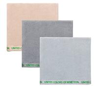 UNITED COLORS OF BENETTON. Juego de 3 Toallas 90x160cm algodón orgánico 450gsm Beige, Azul Oscuro y Gris