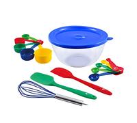 UNITED COLORS OF BENETTON Rainbow | Bol de Cristal con Accesorios de Cocina | Set de 14 Piezas | Fácil de Limpiar y Apto para Lavavajillas | Ideal para Niños