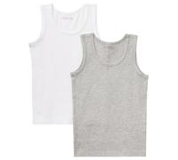 United Colors of Benetton Set 2 CANOTTE 3OP80H014 Camiseta sin Mangas, Grigio Melange e Bianco 501, XXS para Niños