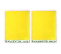 UNITED COLORS OF BENETTON, SET 2 TOALLAS DE PLAYA 90X160CM 380GSM VELOUR 100PercentALGODON AMARILLO CASA BENETTON, 90x160 c/u