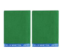 UNITED COLORS OF BENETTON, SET 2 TOALLAS DE PLAYA 90X160CM 380GSM VELOUR 100PercentALGODON VERDE CASA BENETTON, 90x160 c/u