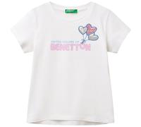 United Colors of Benetton T-Shirt 3i1xg10jb Camiseta, Color Blanco, 12 Months para Niñas