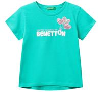 United Colors of Benetton T-Shirt 3i1xg10jb Camiseta, Verde, 12 Months para Niñas