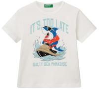 United Colors of Benetton T-Shirt 3i1xg10jm Camiseta, Color Blanco, 110 cm para Niños