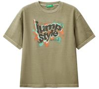 United Colors of Benetton T-Shirt 3pcmc10n7 Camiseta, Verde, 130 cm para Niños
