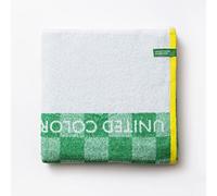 UNITED COLORS OF BENETTON. Toalla De Playa De Niño 70X140 cm 450Gsm 100% Algodón Verde Cuadros Kids