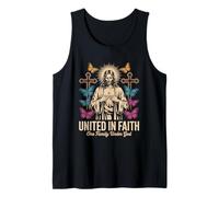 United in Faith Vintage Jesus Christian Streetwear Camiseta sin Mangas