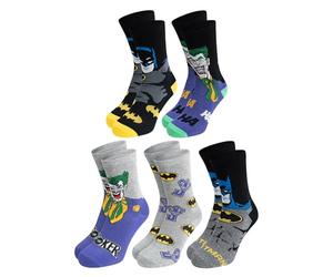 United Labels 5 Pares de Calcetines DC Comics Batman y Joker para Hombre, Negro Gris, 40-45, Calcetines para Hombre, Medias para Hombre, multicolor, 40-45