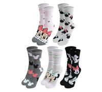 United Labels 5 pares de calcetines Disney Minnie Mouse para mujer, negro y gris, 38-43, calcetines para mujer, medias para mujer